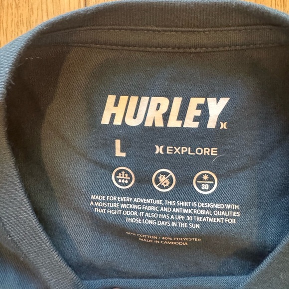 Hurley Blue Explore Adventure Tee NWT - Picture 3 of 7